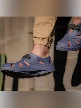 OOFOS NEW Oocandoo Unisex Water Drop Sandals In Purple Sz.M6-W8 Resort Beach